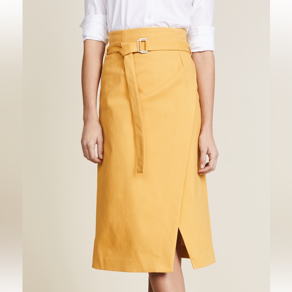 Robert Rodriguez belted skirt in sunny yellow.